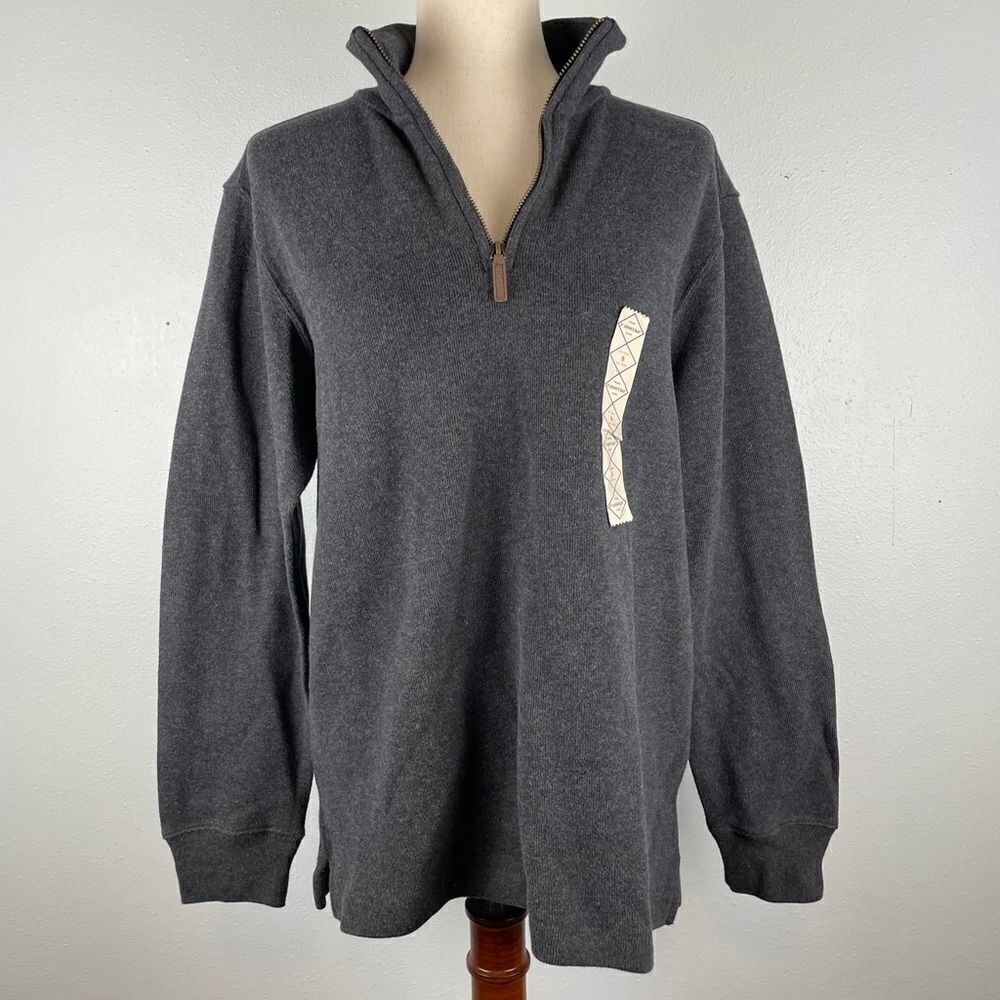 NWT St John’s Bay Gray Quarter-Zip Pullover Size S